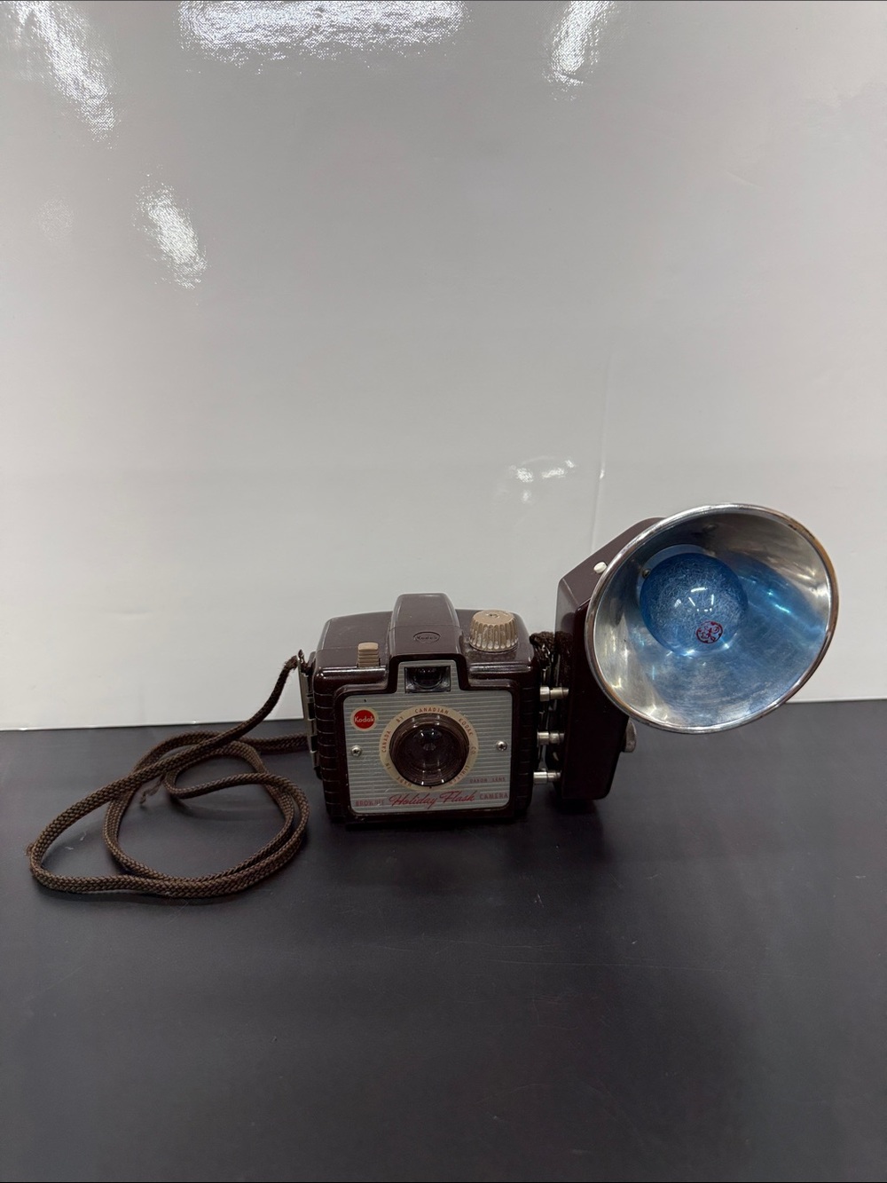 Vintage Kodak Holiday Flash Camera with Attached Flash - Brown